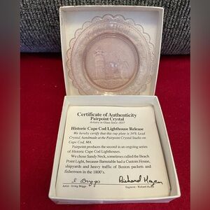 Cape Cod Lighthouse Crystal Plate Cups